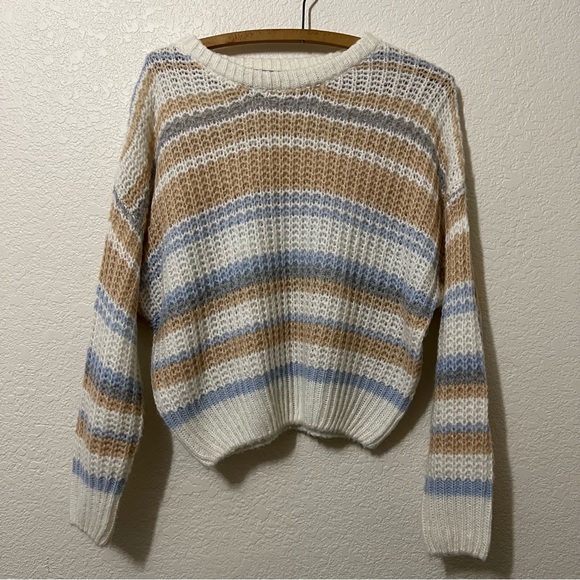 Princess Polly Pastel Striped Knit Sweater Size Small/Medium - Picture 2 of 4